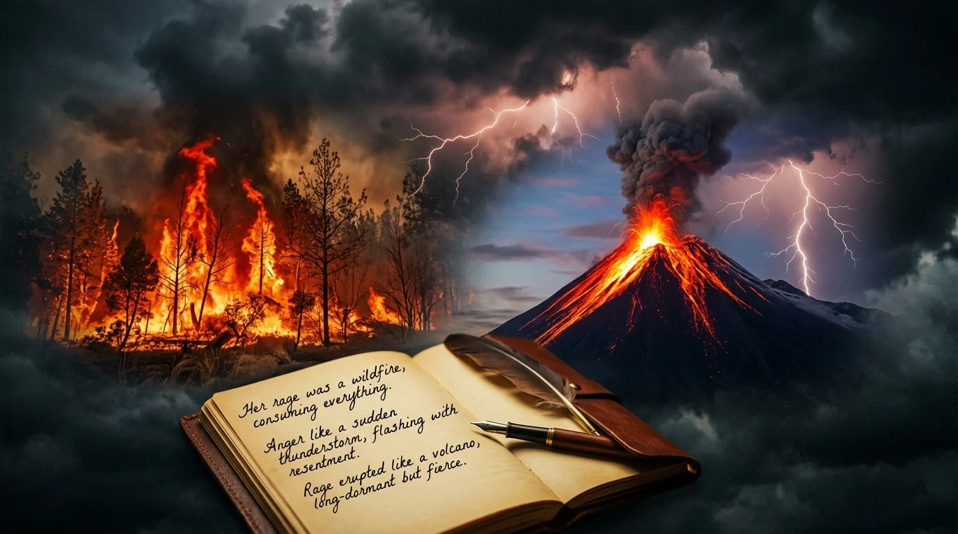 powerful similes for anger in writing