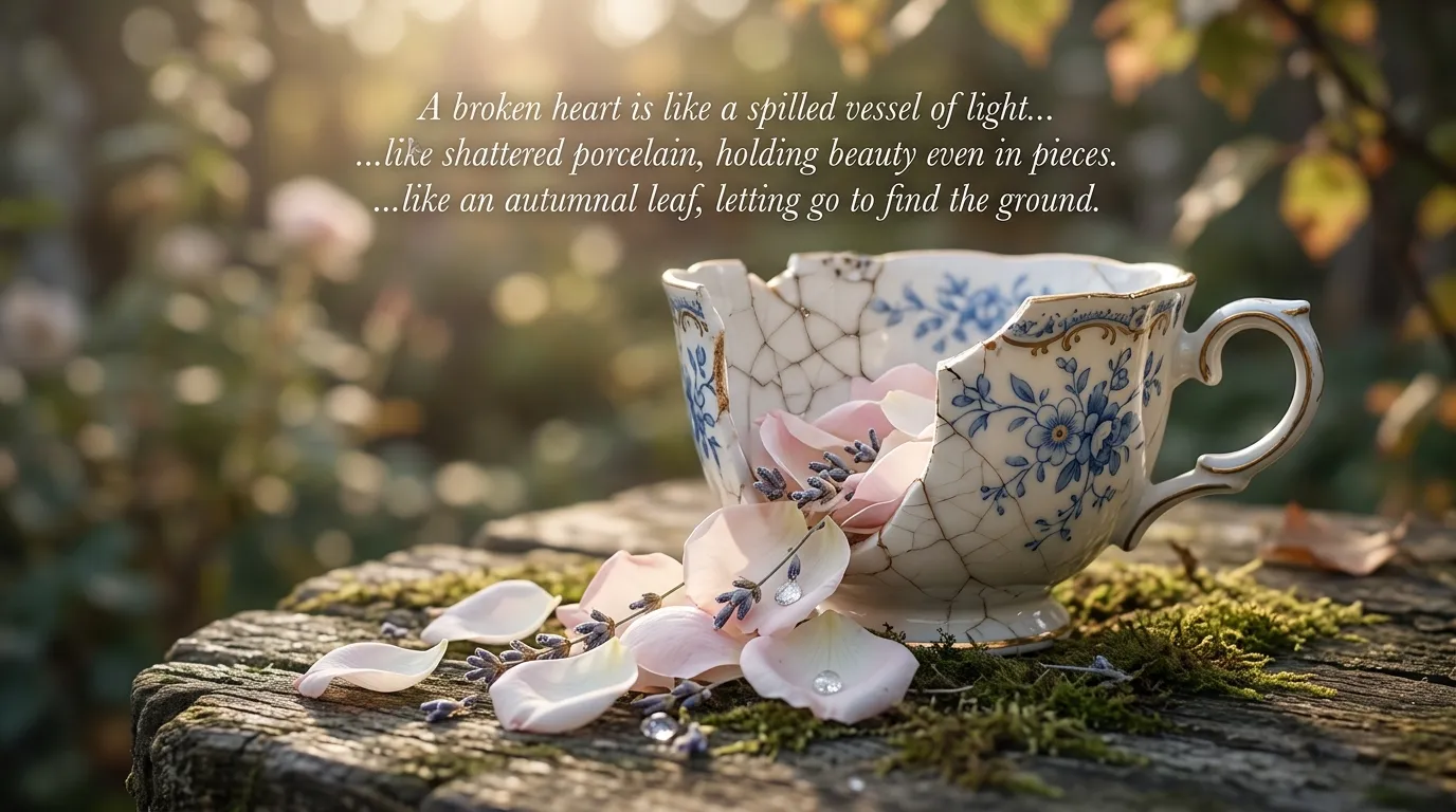 beautiful similes for broken heart