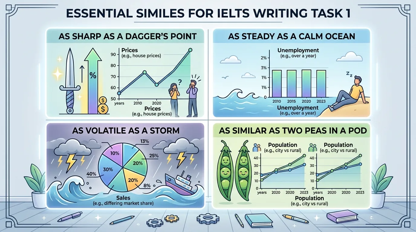 best similes for IELTS writing task