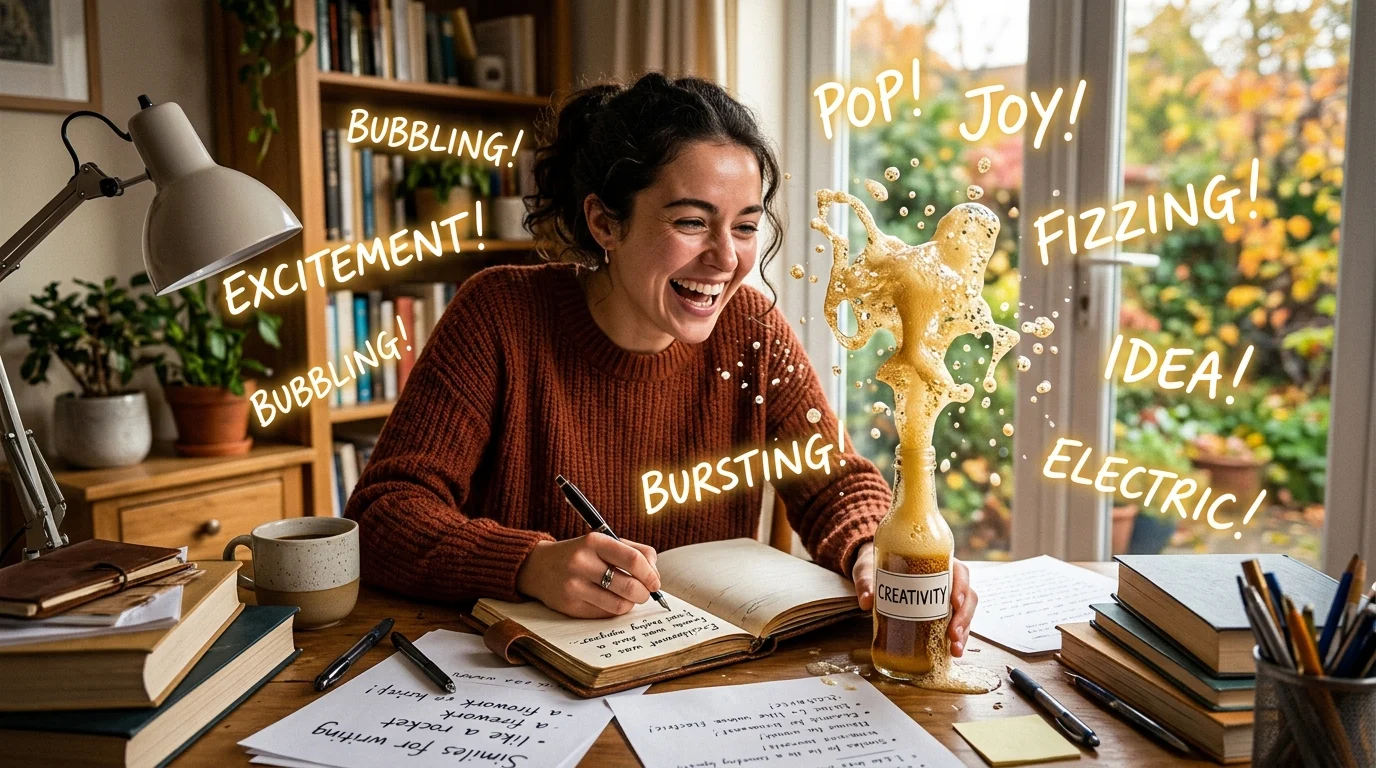 best similes for excitement in writing