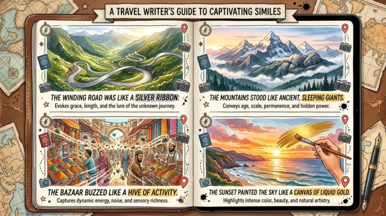 best similes for travel writing descriptions
