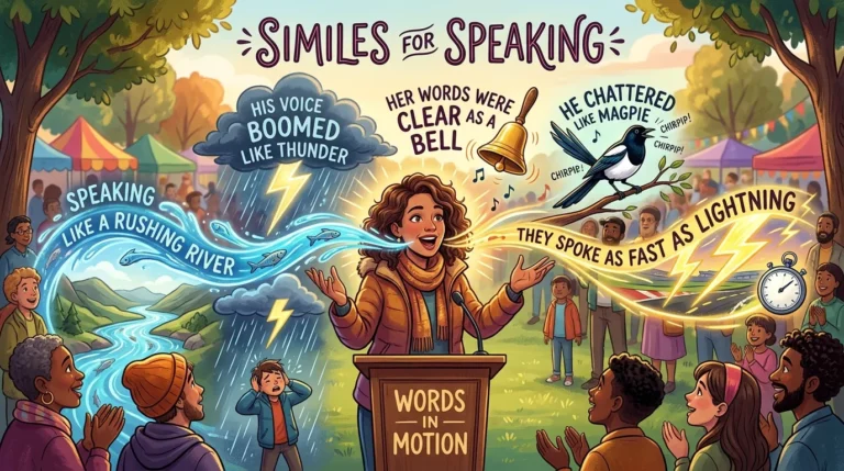similes for speaking