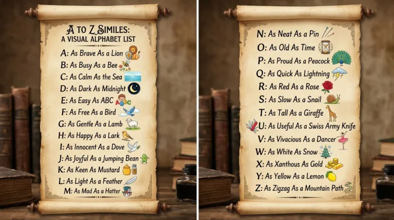 similes list A to Z