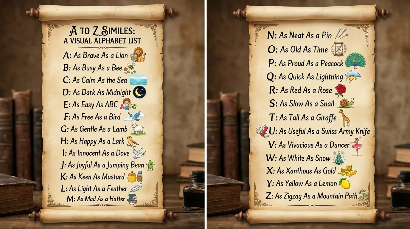 similes list A to Z